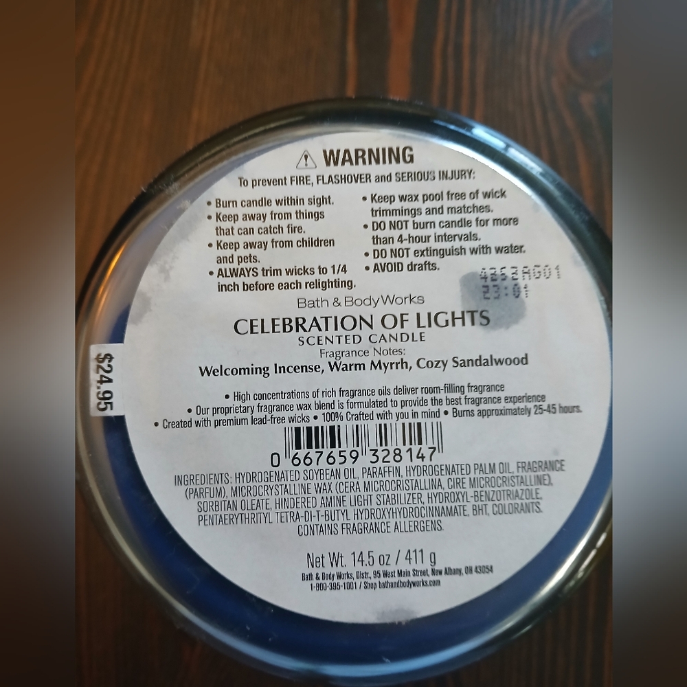 Brand New Bath & Body Works Hanukkah Candle - Picture 4 of 4